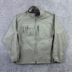 Duluth Trading Jacket Mens Medium Tan Nylon Spandex Utility Military 64061